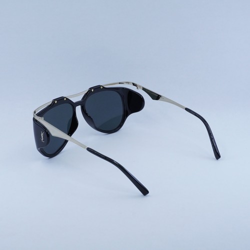 Pre-owned Saint Laurent Slm137 Amelia 001 Gold/black/black 55-14-135 Sunglasses Aut...