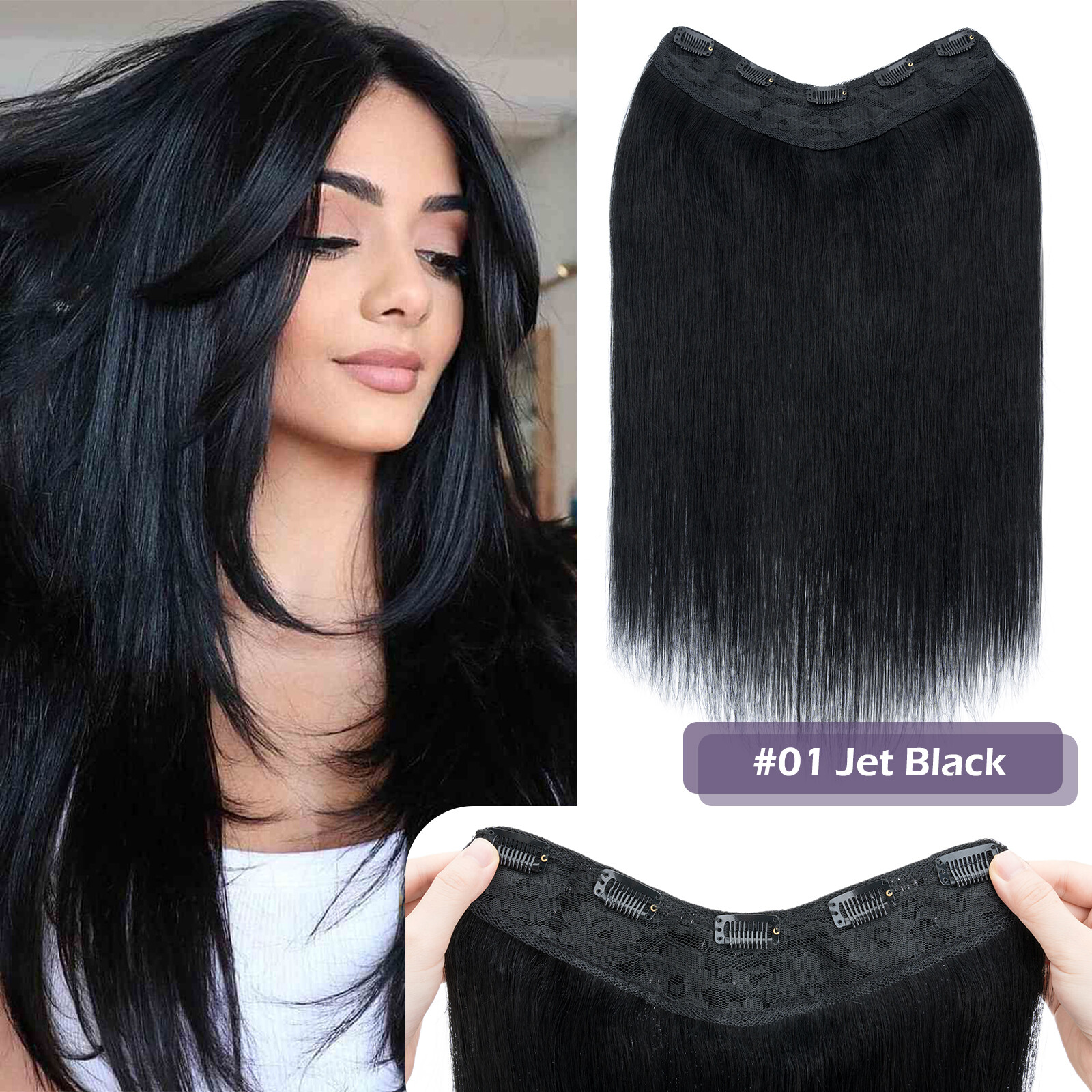 CLEARANCE Clip In One Piece Thick V Weft 100 Remy Human Hair