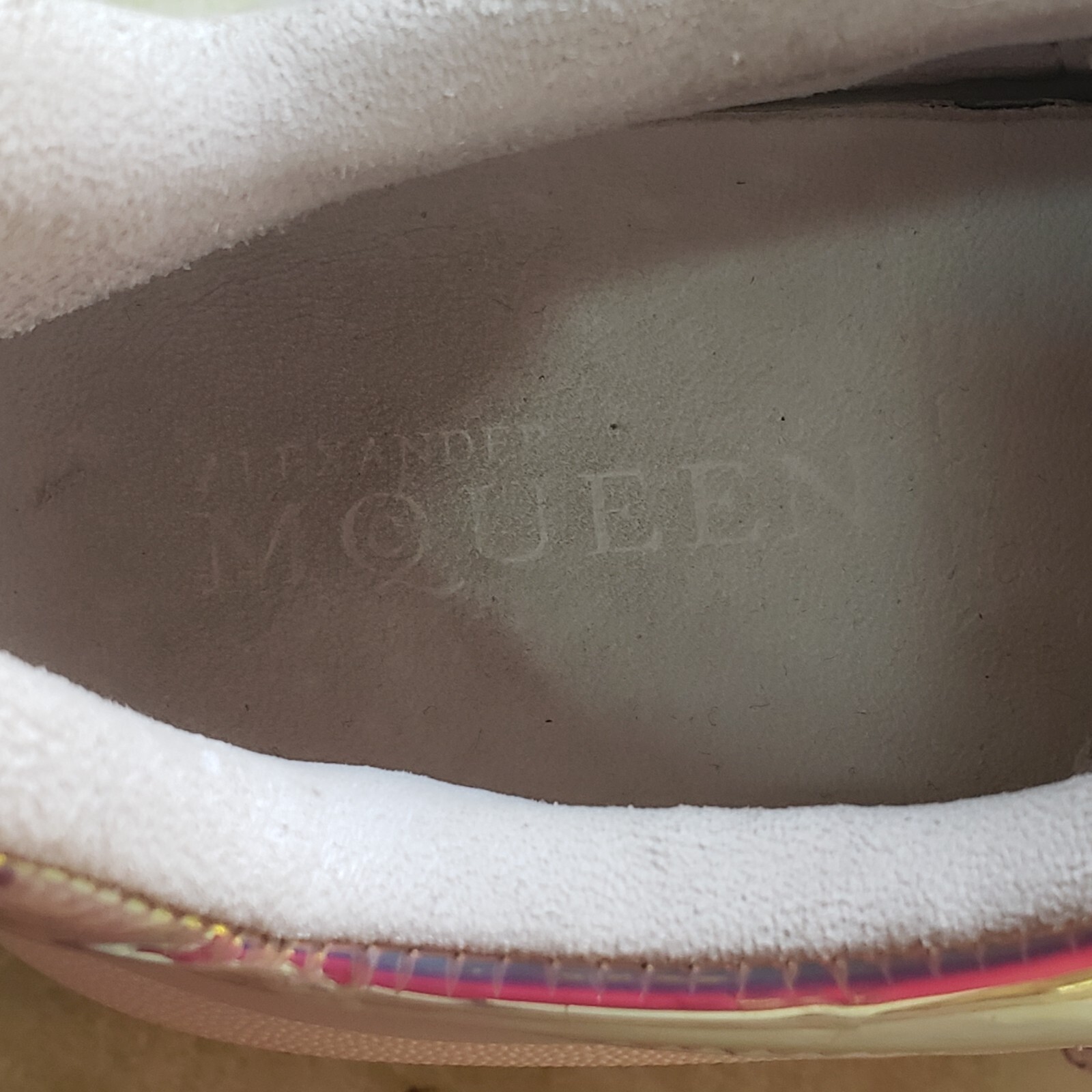 Alexander McQueen Lerry White Leather Shoes logo Trainers Sneakers US 10 EU 43