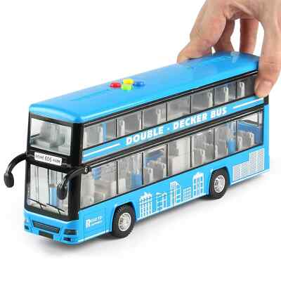 new 11''(28cm) Double Decker Bus Toy with Lights & Sounds, Scale(1:16)