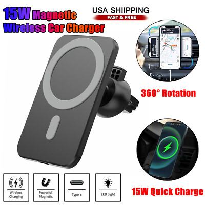 Magnetic Car Wireless Charger Stand Mount Holder For iPhone 15/16/14/13 Pro Max