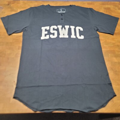 EMERICA ESWIC NEW BUTTON UP Gray SHIRT SIZE MED Made In USA 