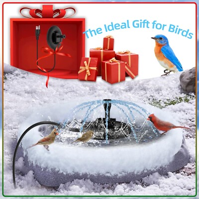 Bird bath heater with fountain pump, 70W with constant temperature control