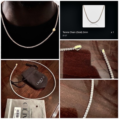 ベストセラー♪【CRAFTD London】Blue Tennis Chain Silver 3mm Blue Tennis Chain Necklace 3mm | CRAFTD London