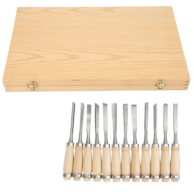 12Pcs Wood Carving Hand Chisel Tools Wood Craft Engraving Chisel Tools Kits USA