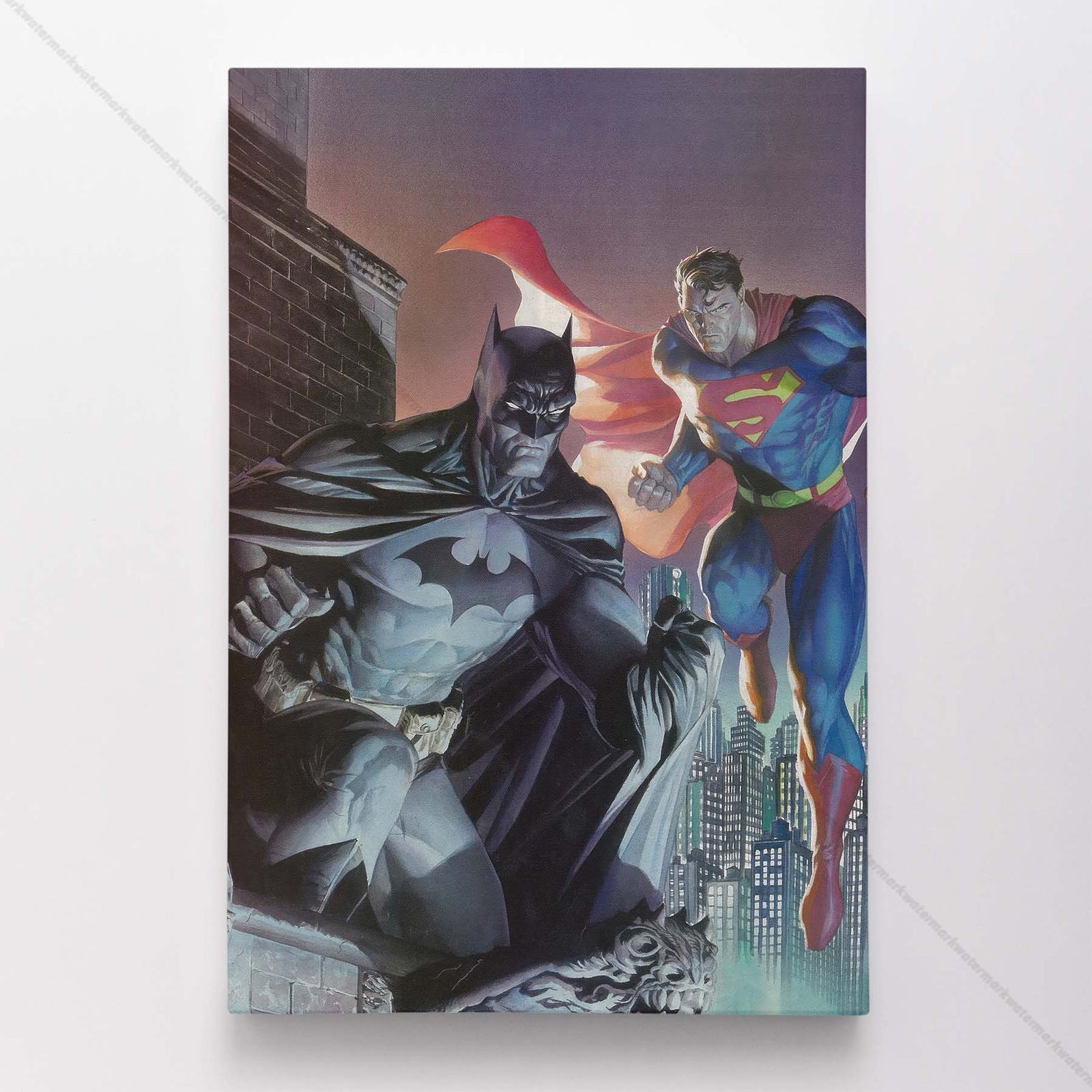 Superman Batman Poster Canvas Alex Ross Jim Lee DC Comic Book Art Print