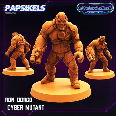 3D Printed Papsikels Cyberpunk Sci-Fi Ron Dorgo Cyber Mutant Cyber Saga - 28mm