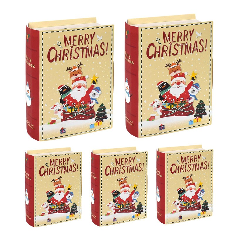 Es Santa Claus Paper Gift Wrap Boxes For Christmas Diy 5pcs