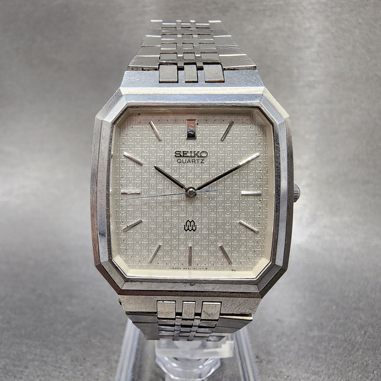Seiko Tank Watch Men 32mm Silver Dial Silver Tone Octagon
