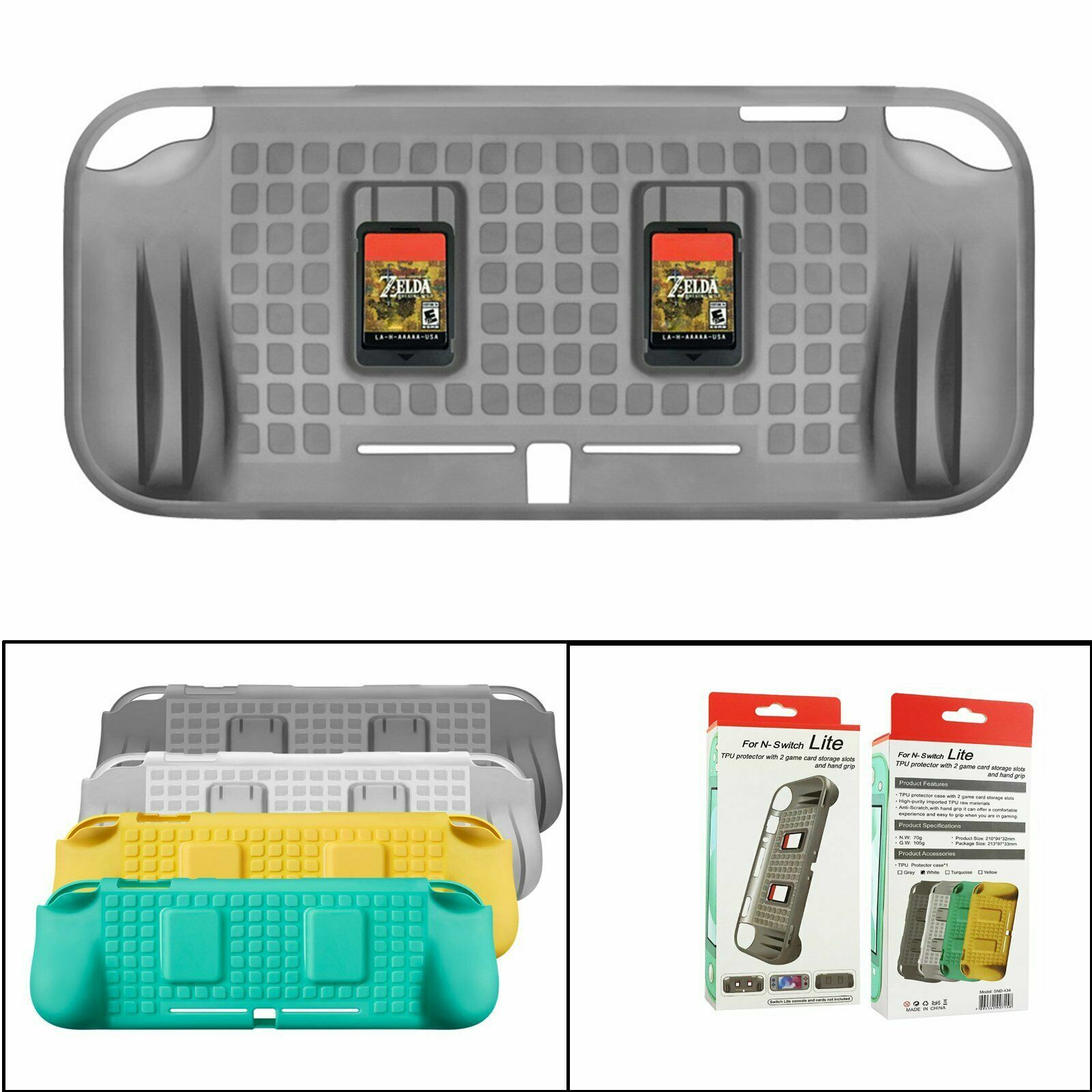 Custodia Case In TPU Protezione Con Alloggi Schede Per Nintendo Switch Lite mar