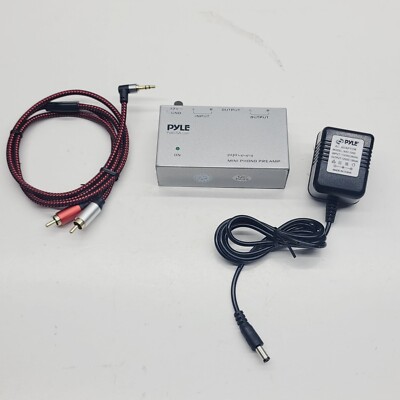 Pyle Pro PP444 Ultra Compact Phono Turntable Pre Amplifier W/ Power Supply
