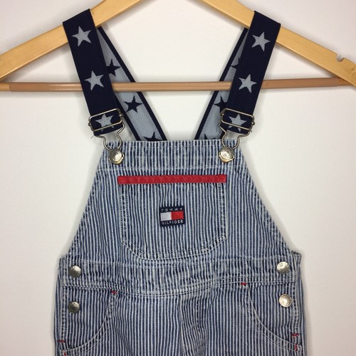 Vintage Tommy Hilfiger 4T Toddler Overalls Flag Railroad Stripe