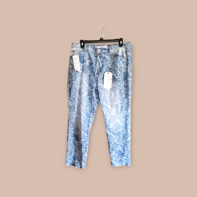 GoGo NWT Straight Ankle Two Tone High Rise Cotton Denim Jeans Juniors Size 15