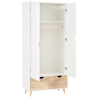 HOMCOM Kleiderschrank Garderobe Schrank mit Stange