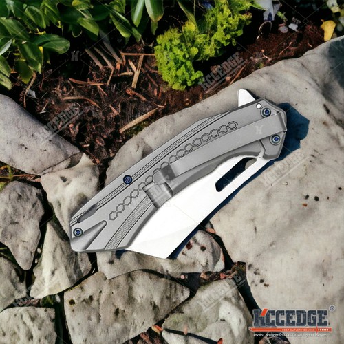 7.5" Cleaver Pocket Knife Camping Knife EDC Stainless Steel Folding Knife