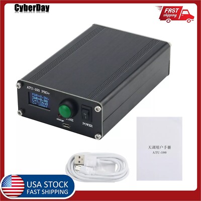 USA Automatic Antenna Tuner 100W 1.8-50MHz w/ 0.96'' OLED Display ATU100 w/ Cable