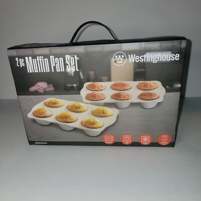 Ceramic 2 Pc Muffin Pan Set Dishwasher Safe Bakeware WESTINGHOUSE HIGH QUALITY