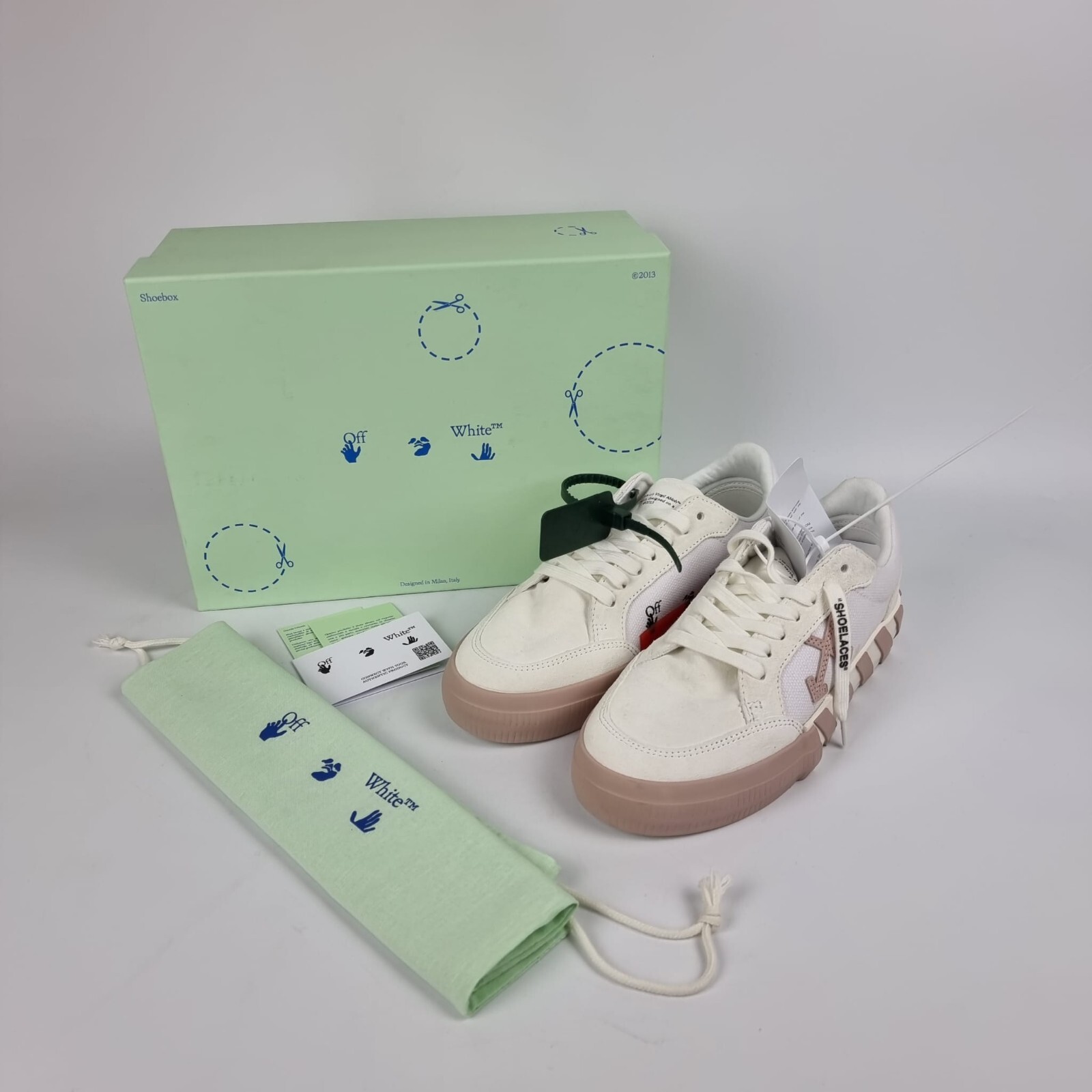 Pre-owned Off-white Vulcanized Women's White And Pink Sneakers Size 38 Us 8
