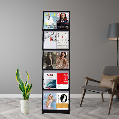 Magazine Rack Newspaper Storage Stand Foldable 5-layer Book Display Shelf Rack 