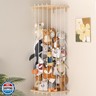 VORTULIUK Stuffed Animal Storage Toy Organizer, Wood Corner Plushies Storage Wall Shelf with Adjustable Length, Hanging Stuffed Animal Holder for Kids Playroom Bedroom Organizer