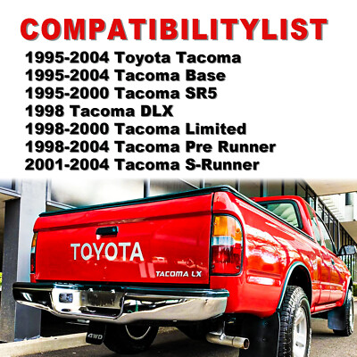 FIT FOR 1995-2004 TOYOTA TACOMA CHROME COMPLETE REAR STEP BUMPER REPLACEMENT