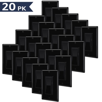 20 Pack Wall for LED Light/CFL/Incandescent 3-Way Single Pole ETL Black