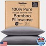 Bambaw 100% Viscose Derived from Bamboo Pillowcases Standard Size – Set of 2 Cooling Pillow Case with Envelope Closure, Breathable and Soft Pillow Cases Standard Size, Anti Acne Pillow Case (Dark Gray)