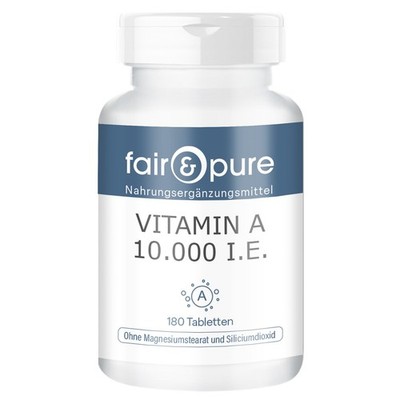 Vitamine A 10 000 UI. - 180 comprimés - pour la peau, les yeux - VEGAN - just...