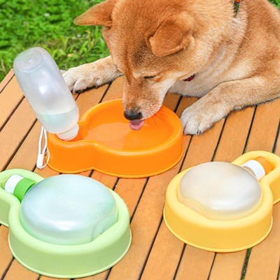 2x Dog Outdoor Water Bottle Portable Water Cup 500ml Foldable Balloon Shaped
