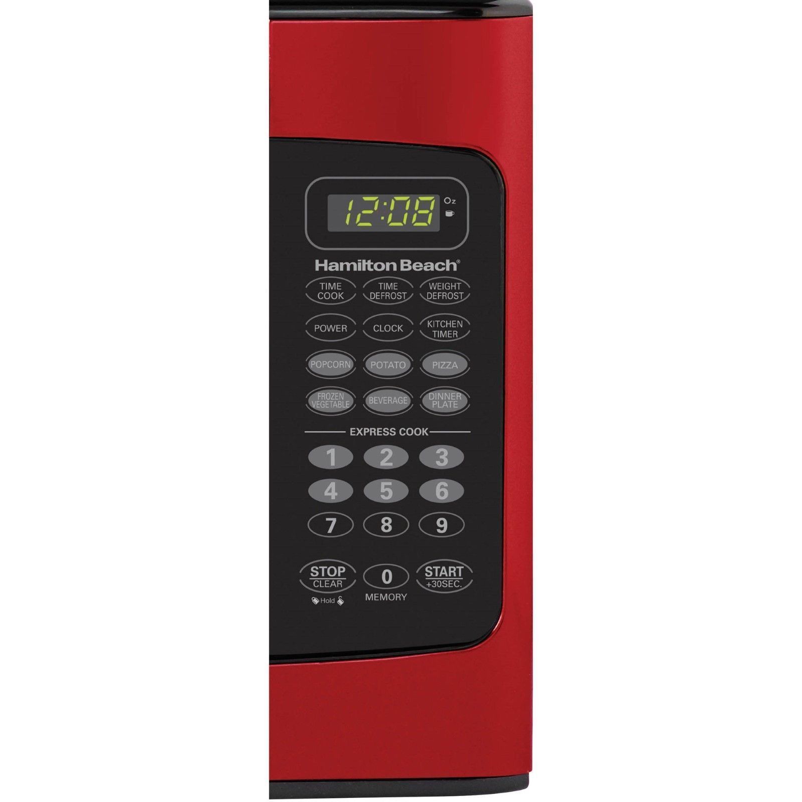 Hamilton Beach 1.1 cu FT Kitchen Microwave Oven 1000W LED Display Red Child-Safe