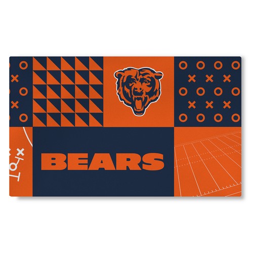 Моющийся коврик для гостиной с цветными блоками Northwest NFL Chicago Bears, 36 X 60