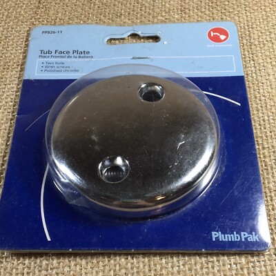 Plumb Pak Trip Lever Tub Face Plate PP826-11 Chrome Finish Two Hole with Screws