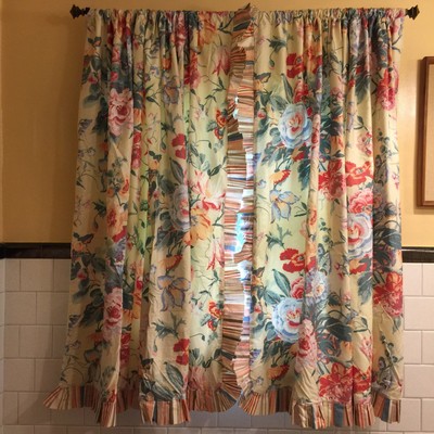 1 Custom Designed Decorator Floral Drapery Curtains