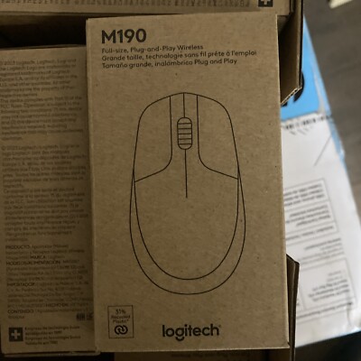 Logitech Wireless Mouse M190 - Full Size Ambidextrous Curve Design, 18-Month