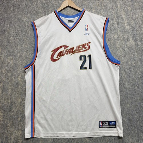 Vintage Reebok Cleveland Cavaliers Darius Miles 21 NBA White