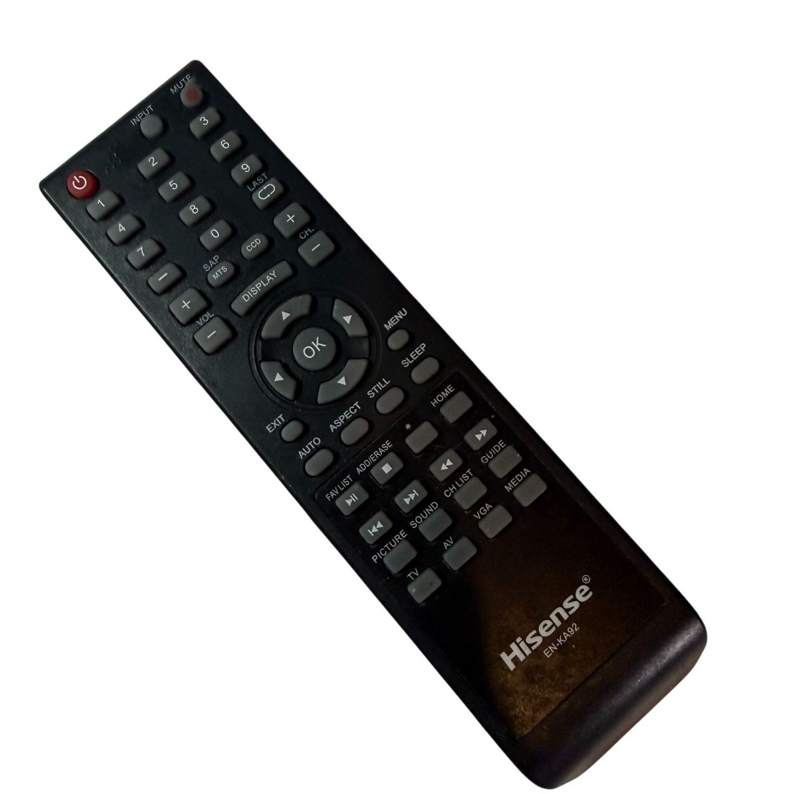 Hisense EN-KA92 Remote Control For TV With Multi-Function Buttons Black Battery