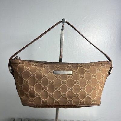 Gucci GG Mini Monogram Hobo  Handbag Brown