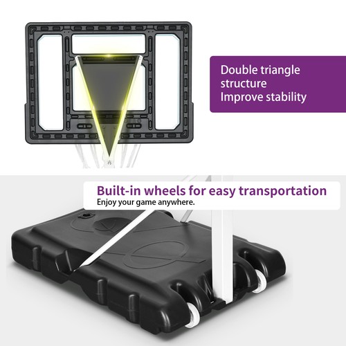 Adjustable Height Basketball Goal Outdoor Sport Swim Basketball Hoop Backboard