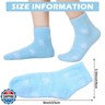 Tarpop 3 Pairs Aloe Socks Women Moisturizing Spa Socks for Dry Cracked Heel Feet Infused Gel Sleeping Fuzzy Lotion Valentines Day Gift for Women Men Softening Dry Feet(Light Blue)