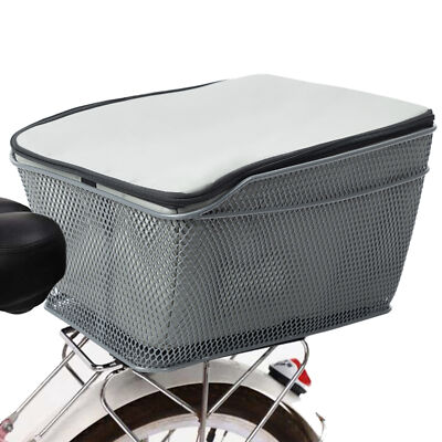 Rear Bike Basket Large Capacity Metal Wire Bicycle Basket Waterproof Q5Y4