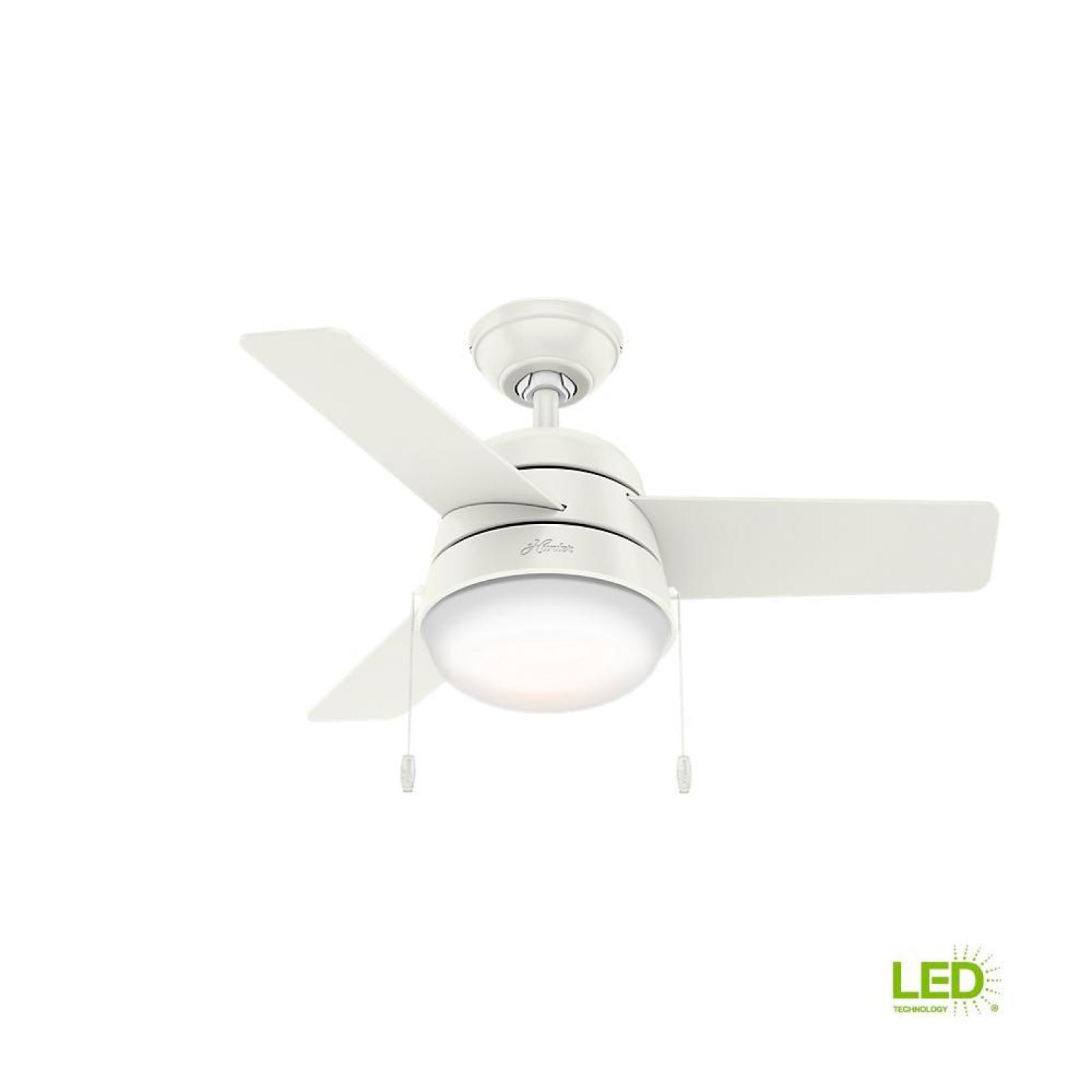 Hunter Aker 36 Inch Led Indoor Fresh White Ceiling Fan 59301 Tyle