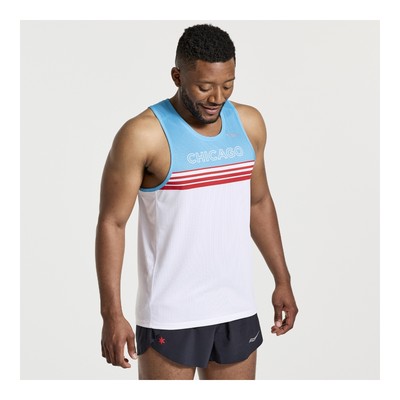 Saucony Men Chicago Секундомер Singlet Chicago 2022 L Одежда