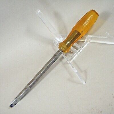 Vintage 10.5'' Plvmb Plomb 9806 Screwdriver With Square Shaft & Slotted 3/8  Tip