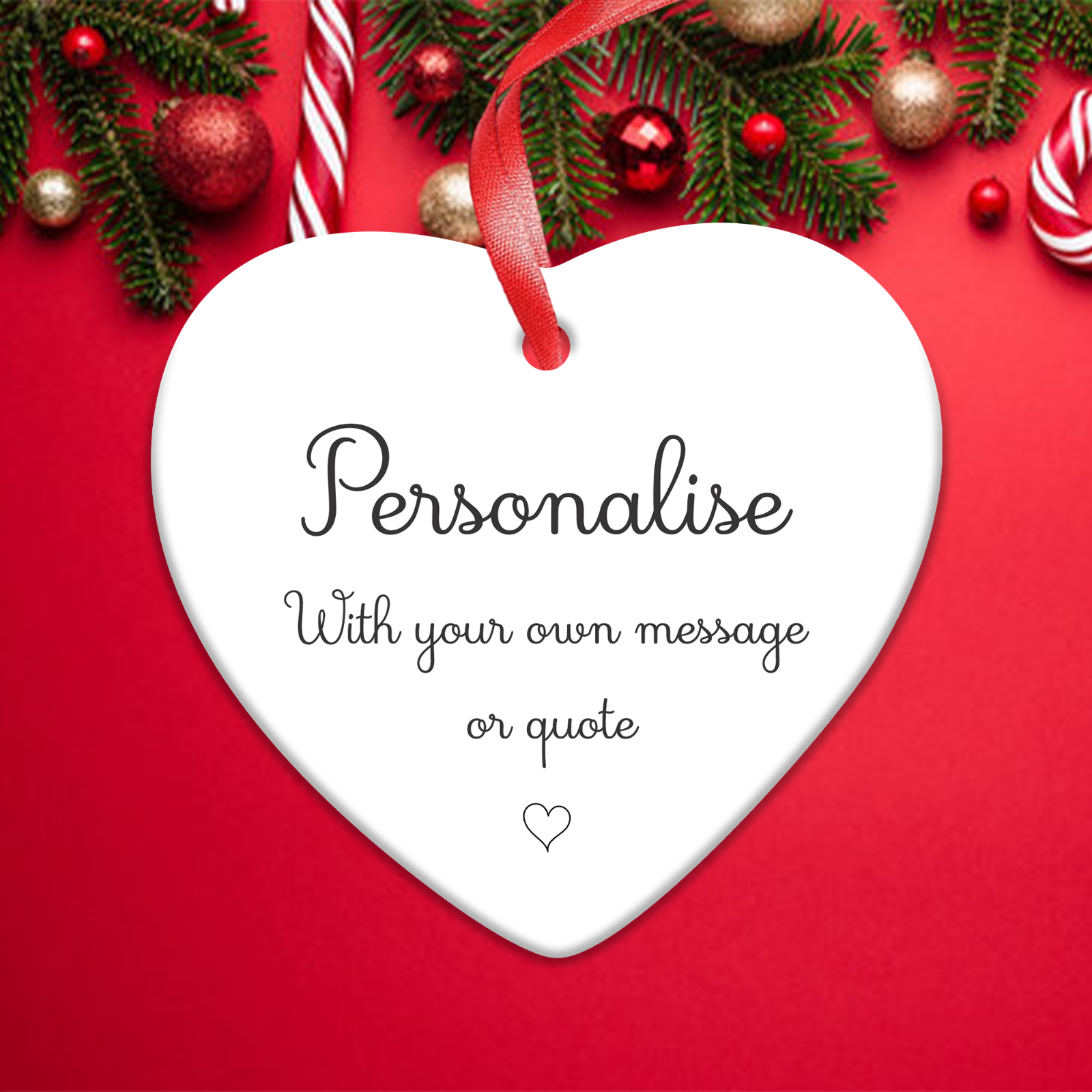 Personalised Ceramic Christmas Bauble Custom Message, Your Wording Gift