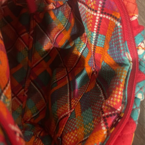 Vera Bradley Pink Swirls Paisley Floral Bucket Tote Crescent Handbag Lunch Bag