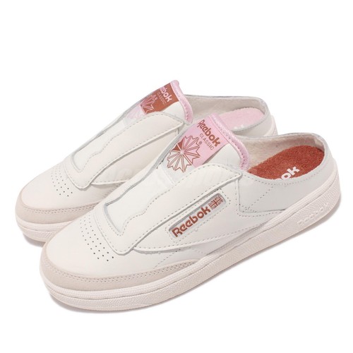 

Reebok Club C Laceless Mule Chalk Pink Women Casual Lifestyle Slip On GZ5319, Бежевый, Club C Laceless Mule