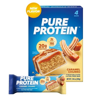 Pure Protein Chocolate Peanut Caramel Protein Bars, 20g Protein, 1.76 oz..
