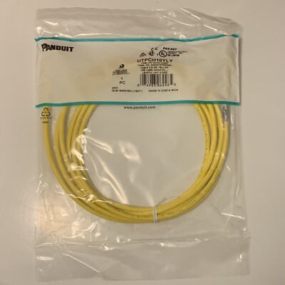 Panduit Ethernet Cable 10ft - Cat5e Patch Cable - Yellow Ethernet Cable