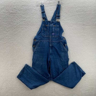 Big Smith Overalls Mens 34x30 Blue Denim Bibs Work Farm Outdoor Workwear Ranch
