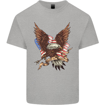 USA Eagle Flag America Patriotic July 4th Mens Cotton T-Shirt Tee Top
